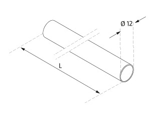 Stainless Steel Bar - Model 1900/1910 - Ø 12mm CAD Drawing